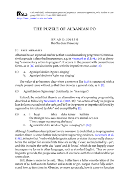 The Puzzle of Albanian Po