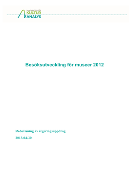 Besöksutveckling För Museer 2012