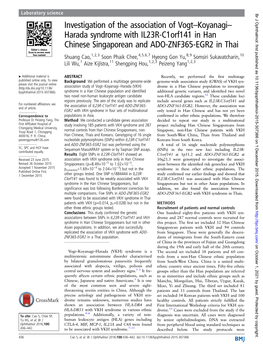 Investigation of the Association of Vogt