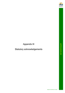 Appendix III Statutory Acknowledgements