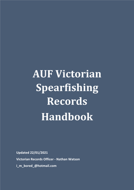 AUF Victorian Spearfishing Record Handbook