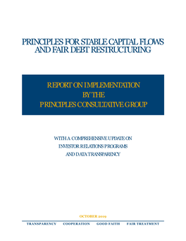Principles for Stable Capital Flows and Fair Debt Restructuring