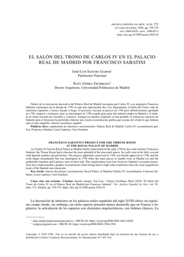 El Salón Del Trono De Carlos Iv En El Palacio Real De Madrid Por Francisco Sabatini