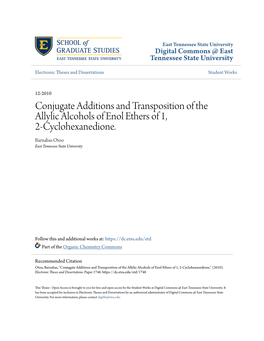 Conjugate Additions and Transposition of the Allylic Alcohols of Enol Ethers of 1, 2-Cyclohexanedione