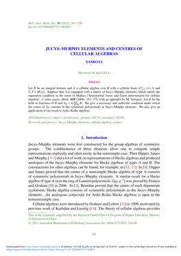 Jucys-Murphy Elements and Centres of Cellular