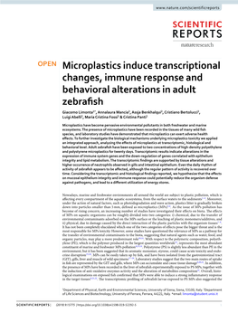 Microplastics Induce Transcriptional Changes, Immune Response And