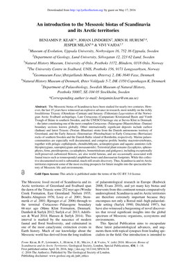 An Introduction to the Mesozoic Biotas of Scandinavia and Its Arctic Territories