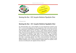 ICC Acquits Matheiu Ngudjolo Chui
