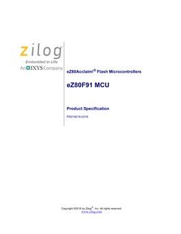 Ez80f91 MCU Product Specification