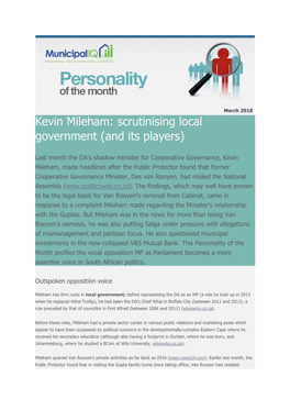 Kevin Mileham: Scrutinising Local Government (And Its Players)