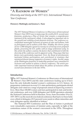 “A Rainbow of Women” Diversity and Unity at the 1977 U.S