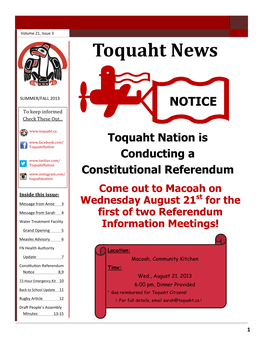 Toquaht News