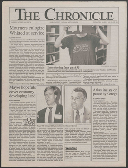 The Chronicle Thursday, October 15, 1987 © Duke University Durham, North Carolina Circulation: 15.000 Vol