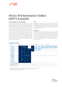 Swiss Performance Index (SPI®)-Familie