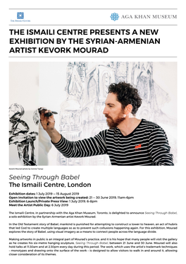 The Ismaili Centre Presents a New Exhibition by the Syrian-Armenian Artist Kevork Mourad