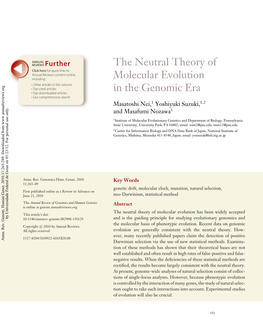 The Neutral Theory of Molecular Evolution in the Genomic