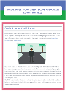 Where to Get Your Credit Score and Credit Report for Free