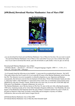 [690.Book] Download Martian Manhunter: Son of Mars PDF