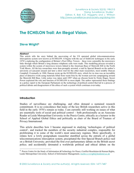 The ECHELON Trail: an Illegal Vision