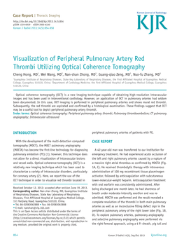 Visualization of Peripheral Pulmonary Artery Red Thrombi Utilizing Optical