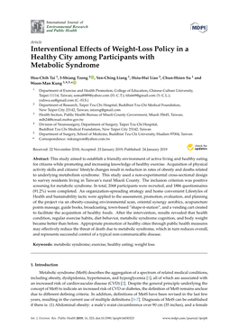 Interventional Effects of Weight-Loss Policy in a Healthy City Among Participants with Metabolic Syndrome