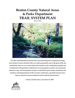 Benton County Natural Areas & Parks Department Trail System Plan