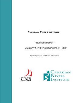 Progress Report January 1, 2001 to December 31, 2003