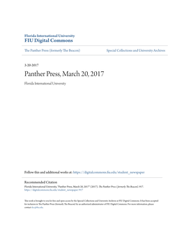 Panther Press, March 20, 2017 Florida International University