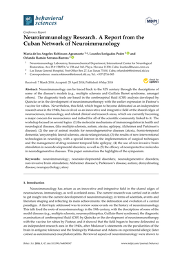 Neuroimmunology Research. a Report from the Cuban Network of Neuroimmunology