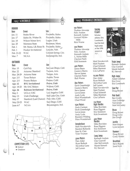 Iqo7 PROBABLE ENTRIES S& Toot SCHEDULE S