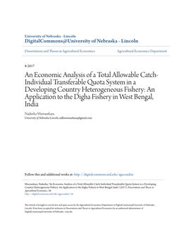 An Economic Analysis of a Total Allowable Catch-Individual