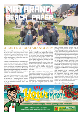 Matarangi Edition 109 May 2019 Beach Paper Including Simpsons, Kuaotunu, Otama, Opito, Rings and Whangapoua Beaches