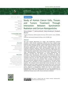 Study of Human Cancer Cells, Tissues and Tumor Treatment Through