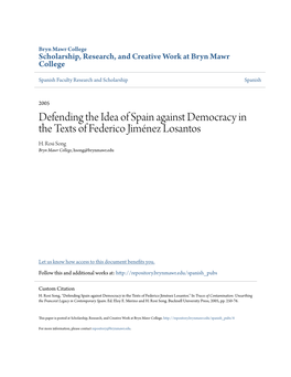 Defending the Idea of Spain Against Democracy in the Texts of Federico Jiménez Losantos H