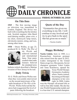 On This Date Daily Trivia Happy Birthday! Quote of The