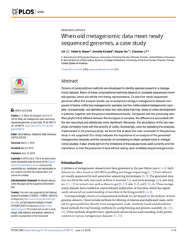 When Old Metagenomic Data Meet Newly Sequenced Genomes, a Case Study