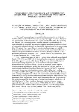 Long-Term Monitoring of Two Shallow Coral Reef Communities