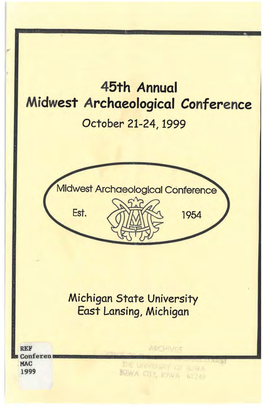 1999 Midwest Archaeological Conference Program