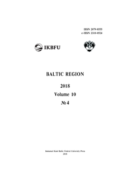 BALTIC REGION 2018 Volume 10 №4