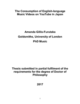 The Consumption of English-Language Music Videos on Youtube in Japan