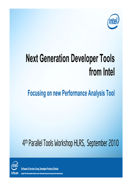 Next Generation Developer Tools from Intel