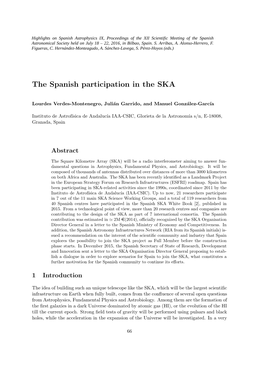 The Spanish Participation in the SKA