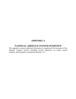 Appendix a National Airspace System Overview