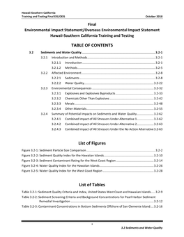 Section 3.2 Sediments and Water Quality