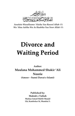 Divorce and Waiting Period