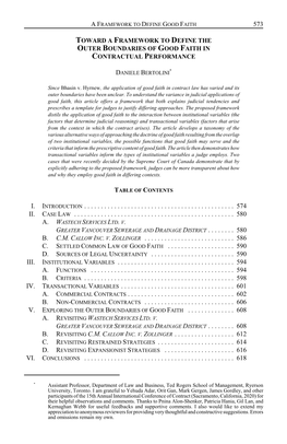 573 Toward a Framework to Define The