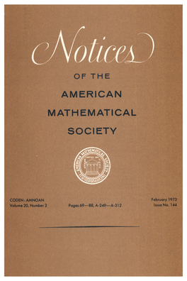 Notices of the American Mathematical Society