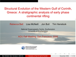 Structural Evolution of the Western Gulf of Corinth, Greece: a Stratigraphic Analysis of Early Phase Continental Rifting