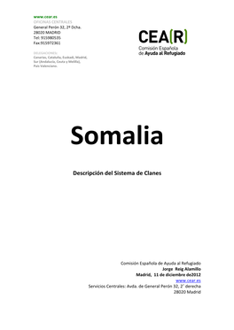 SOMALIA. 2013. Sistema De Clanes