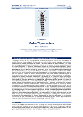 Orden THYSANOPTERA Manual